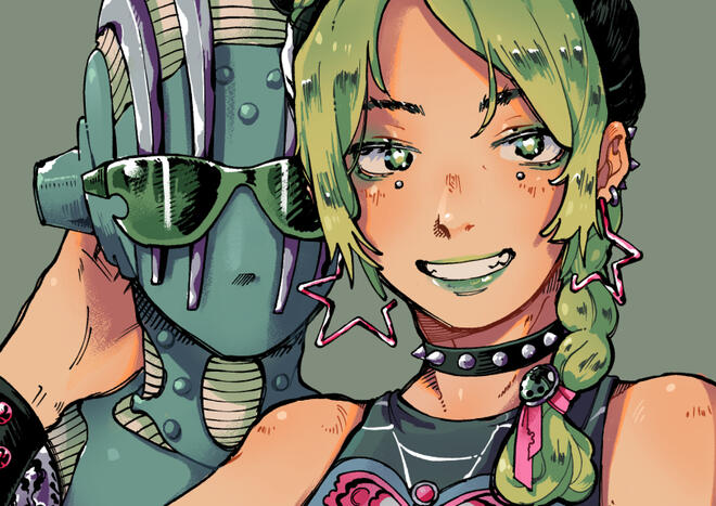 drawing of jolyne from jojo's bizzare adventure: stone ocean
